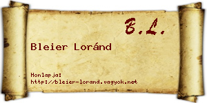 Bleier Loránd névjegykártya